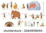 primitive people hunt concept.... | Shutterstock .eps vector #2064858044