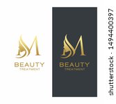 letter m beauty logo vector... | Shutterstock .eps vector #1494400397