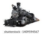 Steam locomotive isolated on white background