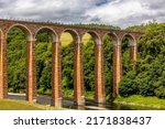Small photo of Built in 1863, the Leaderfoot Viaduct, is a railway viaduct over the River Tweed near Melrose in the Scottish Borders. Also known as the drygrange viaduct.