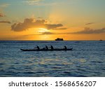 Hawaiian Outrigger Canoe With...