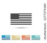 american flag icon isolated on... | Shutterstock . vector #1277274184