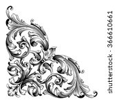 vintage baroque frame scroll... | Shutterstock .eps vector #366610661