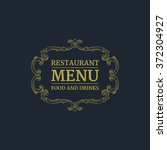 luxury menu template flourishes ... | Shutterstock .eps vector #372304927