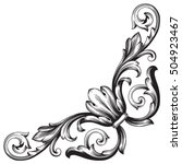 vintage baroque corner scroll... | Shutterstock .eps vector #504923467