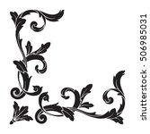 vintage baroque corner scroll... | Shutterstock .eps vector #506985031