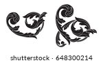 baroque vector set of vintage... | Shutterstock .eps vector #648300214