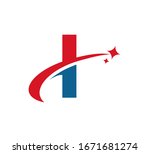 Initial Letter Logo Swoosh Star ...