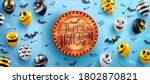 happy halloween banner with... | Shutterstock .eps vector #1802870821