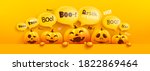 happy halloween poster and... | Shutterstock .eps vector #1822869464