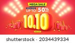 vector of 10.10 shopping day... | Shutterstock .eps vector #2034439334