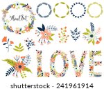 Vector Set With Vintage Flowers....