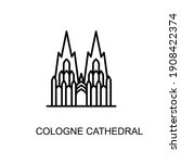 Cologne Cathedral, Cologne, Germany,  landmark icon in vector. Logotype