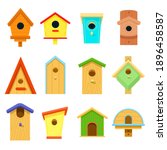 Wooden Multi Colored Birdhouses ...
