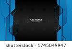 abstract futuristic blue and... | Shutterstock .eps vector #1745049947