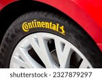 Small photo of Bilbao, Spain - July 1, 2023: Continental tire brand is official sponsor of the 2023 Tour de France