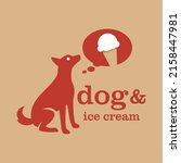 red dog imagining eating ice... | Shutterstock .eps vector #2158447981