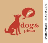 red dog imagining eating pizza  ... | Shutterstock .eps vector #2158452271