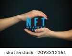 NFT Non-fungible token. Futuristic digital crypto, cryptoart concept. Colorful abstract background