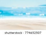 Blur Tropical Beach With Bokeh...