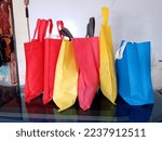 Small photo of Polypropylene Nonwoven fabric bags. Few color bags. Shopping bags