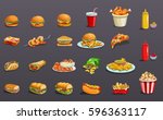 fast food without contour.... | Shutterstock .eps vector #596363117