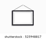 black wooden frame  hanging on... | Shutterstock . vector #525948817