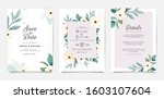 set of card with anemone.... | Shutterstock .eps vector #1603107604