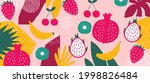 exotic fruit poster. summer... | Shutterstock .eps vector #1998826484