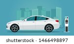 electric sedan isolated.... | Shutterstock .eps vector #1466498897