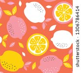 pattern background with lemons. ... | Shutterstock .eps vector #1306786414