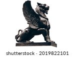 Dark Lion Sculpture With Wings...