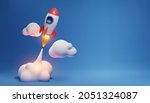 illustration of rocket and copy ... | Shutterstock .eps vector #2051324087