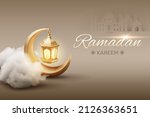 golden ramadan kareem lantern... | Shutterstock .eps vector #2126363651