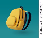 3d Vector Of Yellow Backpack ...
