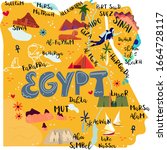 Egypt Map Flat Hand Drawn...