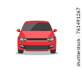 vector red car. front view. | Shutterstock .eps vector #761491267