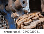 Close Up Old Rusty Chain Texture