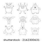Set Of Cute Monsters. Funny...