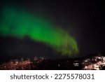A rare season of  northernlights in western part of Norway. A green light dancing in the sky.