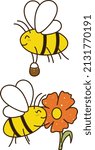 bees clipart  cute bees vector... | Shutterstock .eps vector #2131770191