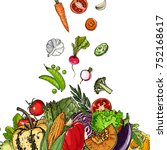 square of colored vegetables. ... | Shutterstock .eps vector #752168617