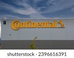 Small photo of Bratislava, Slovakia - September, 3, 2023 : Continental sign on a wall. Continental is the world's third largest automotive supplier.