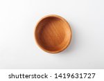 Isolated wooden bowl on white background