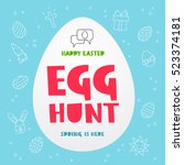 Egg Hunt. Happy Easter. Spring...