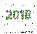 large group of santa clauses ... | Shutterstock .eps vector #644602231
