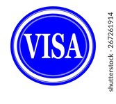 Visa White Stamp Text On Red