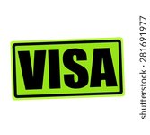  Visa Black Stamp Text On Green