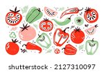 hand drawn set colorful doodle... | Shutterstock .eps vector #2127310097