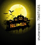 halloween poster  night... | Shutterstock . vector #736071151